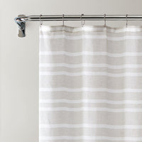 Taupe and White Striped Shower Curtain