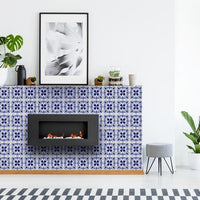 7" X 7" Blue And White Mosaic Peel And Stick Removable Tiles