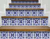 8" X 8" Blue And White Mosaic Peel And Stick Removable Tiles