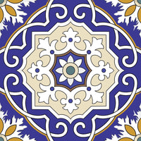 6" X 6" Blue White and Gold Mosaic Removable Tiles