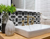 4" X 4" Black and White Stark Peel and Stick Removable Tiles