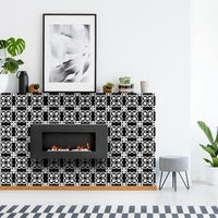 4" X 4" Black and White Stark Peel and Stick Removable Tiles