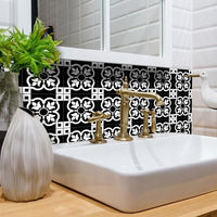 7" X 7" Black and White Stark Peel and Stick Removable Tiles