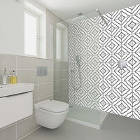 4" X 4" Black and White XL Prism Peel and Stick Removable Tiles