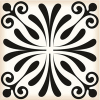 4" X 4" Black and White Flo Peel and Stick Removable Tiles