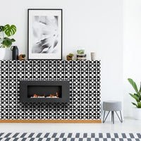 6" X 6" Black and White Medeci Peel and Stick Removable Tiles