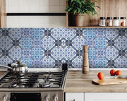 8" X 8" Mediterranean Blues Mosaic Peel and Stick Tiles