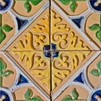 8" X 8" Yellow Blue Provence Peel and Stick Removable Tiles