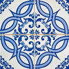 6" X 6" Blue and White Valencia Peel And Stick Tiles