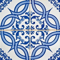 6" X 6" Blue and White Valencia Peel And Stick Tiles