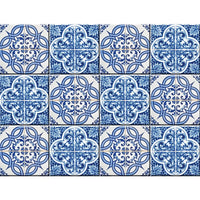 6" X 6" Blue and White Medi Peel And Stick Tiles