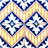 6" X 6" Blue Yellow Zig Peel and Stick Tiles