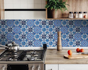 4" X 4" Blue Multi Mosaic Peel And Stick Tiles