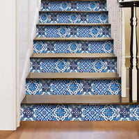 6" X 6" Blue Multi Mosaic Peel and Stick Tiles