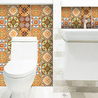 7" X 7" Golden Multi Mosaic Peel and Stick Tiles