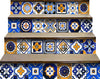 5" x 5" Shades of Blue and Yellow Mosaic Peel and Stick Removable Tiles