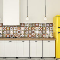 8" x 8" Retro Orange Mosaic Peel and Stick Removable Tiles