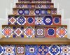 6" x 6" Shades of Blue Celestial Mosaic Peeland Stick Removable Tiles
