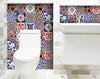 7" x 7" Blues and Reds Mosaic Peel and Stick Removable Tiles