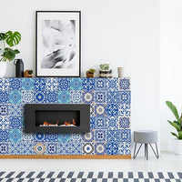 7" x 7" Blue and Aqua Pop Mosaic Peel and Stick Removable Tiles