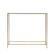 Minimalist Clear Glass and Gold Console Table