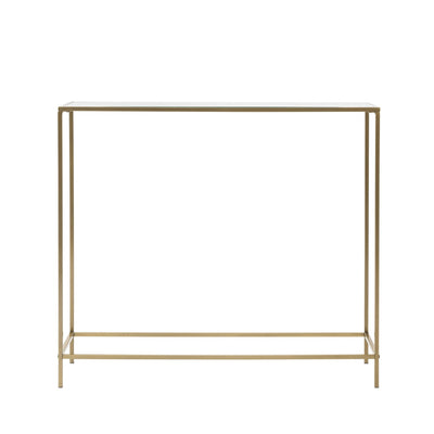 Minimalist Clear Glass and Gold Console Table