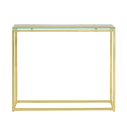 Geo Rectangle Clear Glass and Gold Console Table