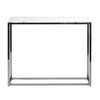 Geo Rectangle White Glass and Chrome Console Table