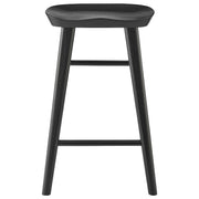 26" Black Solid Wood Counter Stool