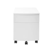 White Two Drawer Rolling Filing Cabinet