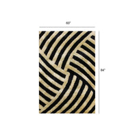 5’ x 7’ Beige and Black Geometric Illusion Area Rug