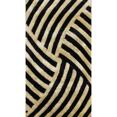 5’ x 7’ Beige and Black Geometric Illusion Area Rug