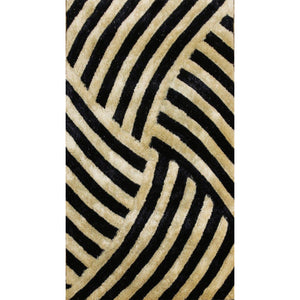 5’ x 7’ Beige and Black Geometric Illusion Area Rug