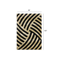 8’ x 10’ Beige and Black Geometric Illusion Area Rug