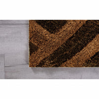 2’ x 8’ Dark Brown Geometric Illusion Runner Rug