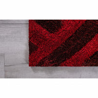 5’ x 7’ Red Geometric Illusion Area Rug