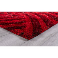 5’ x 7’ Red Geometric Illusion Area Rug