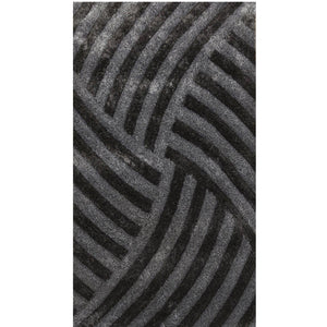 2’ x 8’ Dark Gray Geometric Illusion Runner Rug