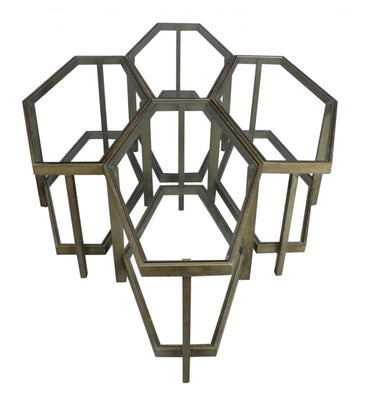 Modern Hexagonal Glass Top Coffee Table