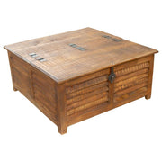 Brown Box Shaped Wooden Coffee Table