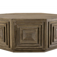 Octagonal Nested Square Carved Coffee Table