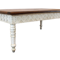 Brown and White Decorative Coffee Table