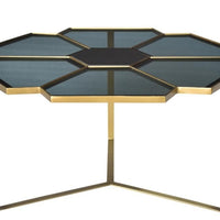 Geometric Floral Glass Coffee Table