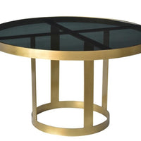 Round Black and Gold Modern Coffee Table