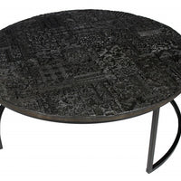 Set of Two Modern Black Round Nesting Tables