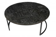 Set of Two Modern Black Round Nesting Tables