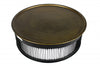 Round Black Drum Shaped Brass Coffee Table