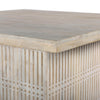 Rustic Graywash Carved Wood Storage Coffee Table