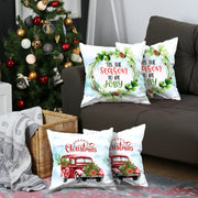 Set of 4 Merry Christmas Tis the Season Thow Pillows