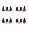Set of 4 Christmas Tree Trio Plaid Lumbar Throw Pillows